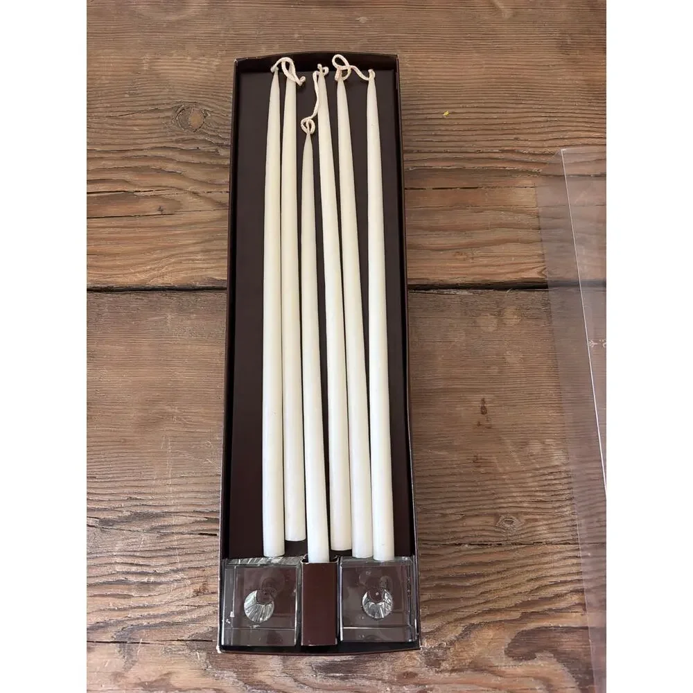 Creative Candles Ivory Taper Candles Set of 6 NEW